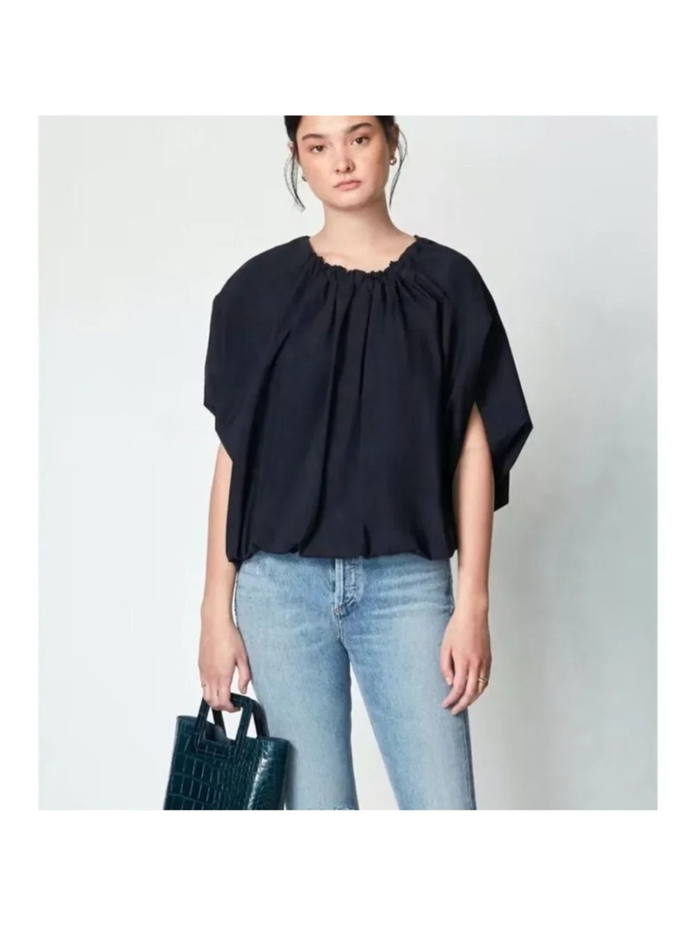 Demoo Parkchoonmoo Lair Shirring Top Womens 40 Large New Modern Blouse